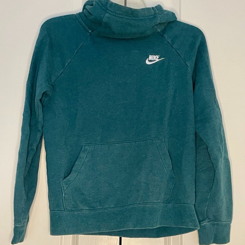 Nike Women's Funnel-Neck Hooded/Hoodie Pullover Sweatshirt (XS, Emerald/Green)